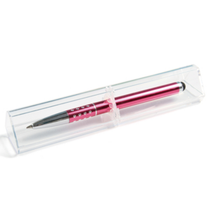 BL-071RS, Boligrafo metalico con touch y estuche individual de plástico con tinta negra, colores: negro, rojo, naranja, blanco, rosa, azul y plata