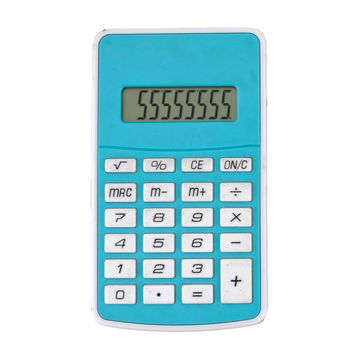 CA-004, CALCULADORA SAM. Calculadora de 8 dígitos con botones de cuadro. Incluye batería.